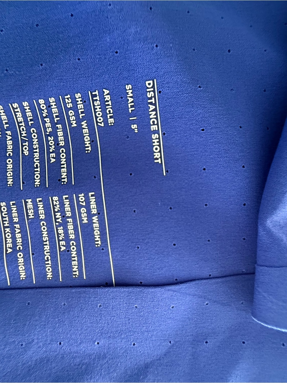 Ten Thousand 5" Distance Short Cobalt Blue NEW Small S - Picture 3 of 4